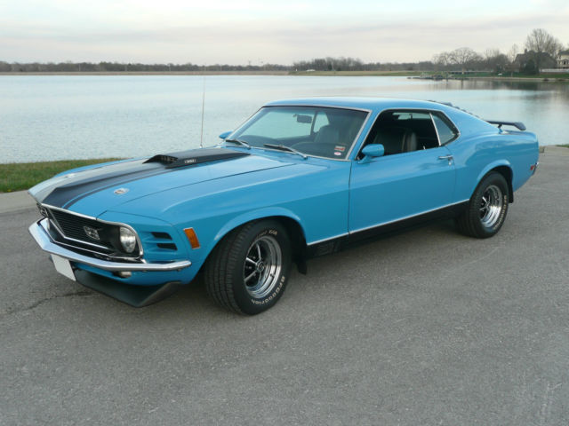 1970 Ford Mustang Mach 1 Grabber Blue 351 Cleveland Automatic VIN 0F05M61527 1970 Ford Mustang Mach 1