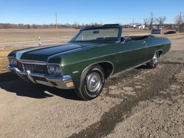 1970 IMPALA CONVERTIBLE, ONE OWNER, 77k MILES, 350, A/C, TRIPLE GREEN, WOW!!! 1970 Chevrolet Impala Impala