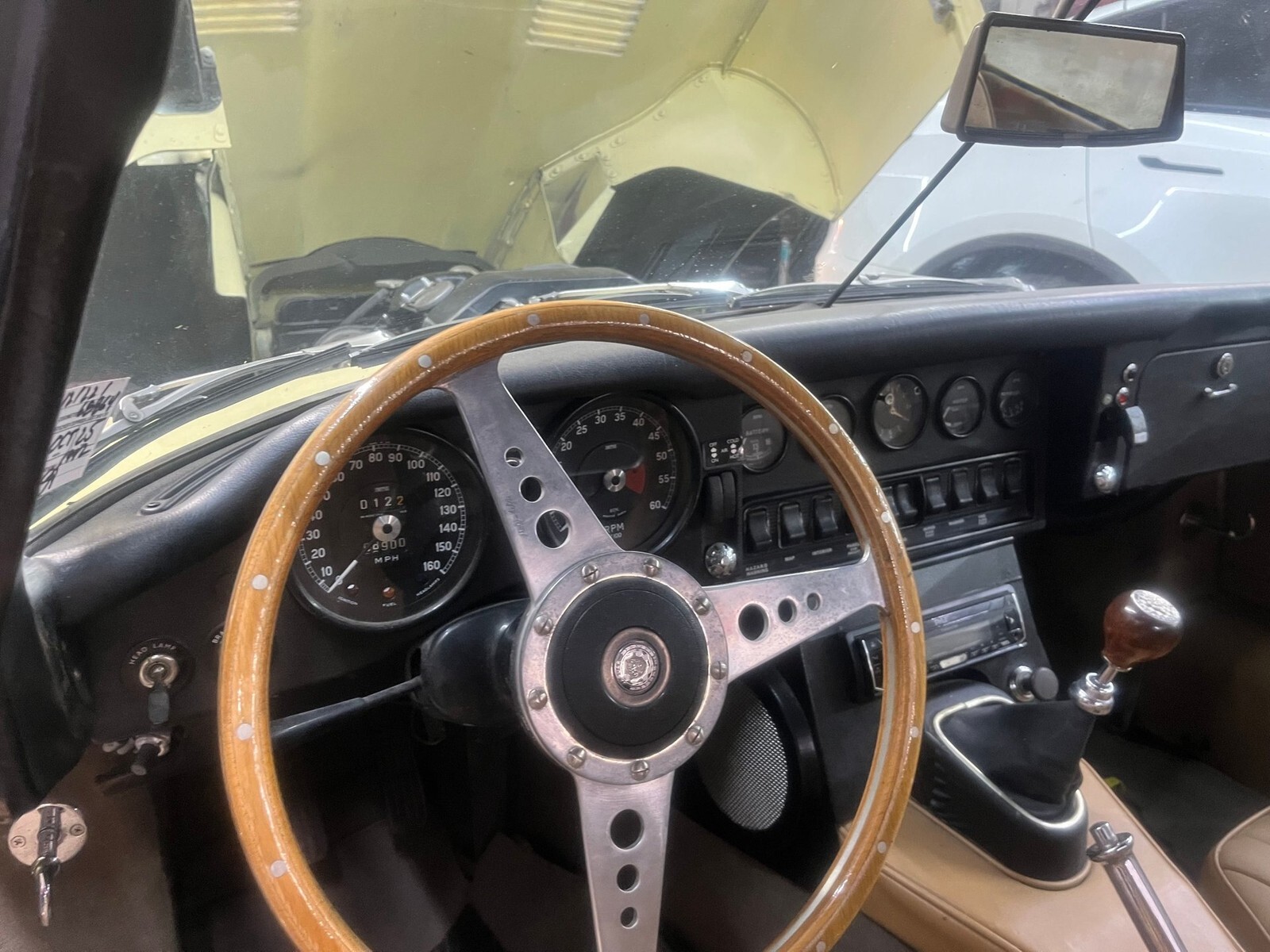 1970 Jaguar XKE Jaguar XKE Convertible, Unrestored, Yellow/Tan - photo 10