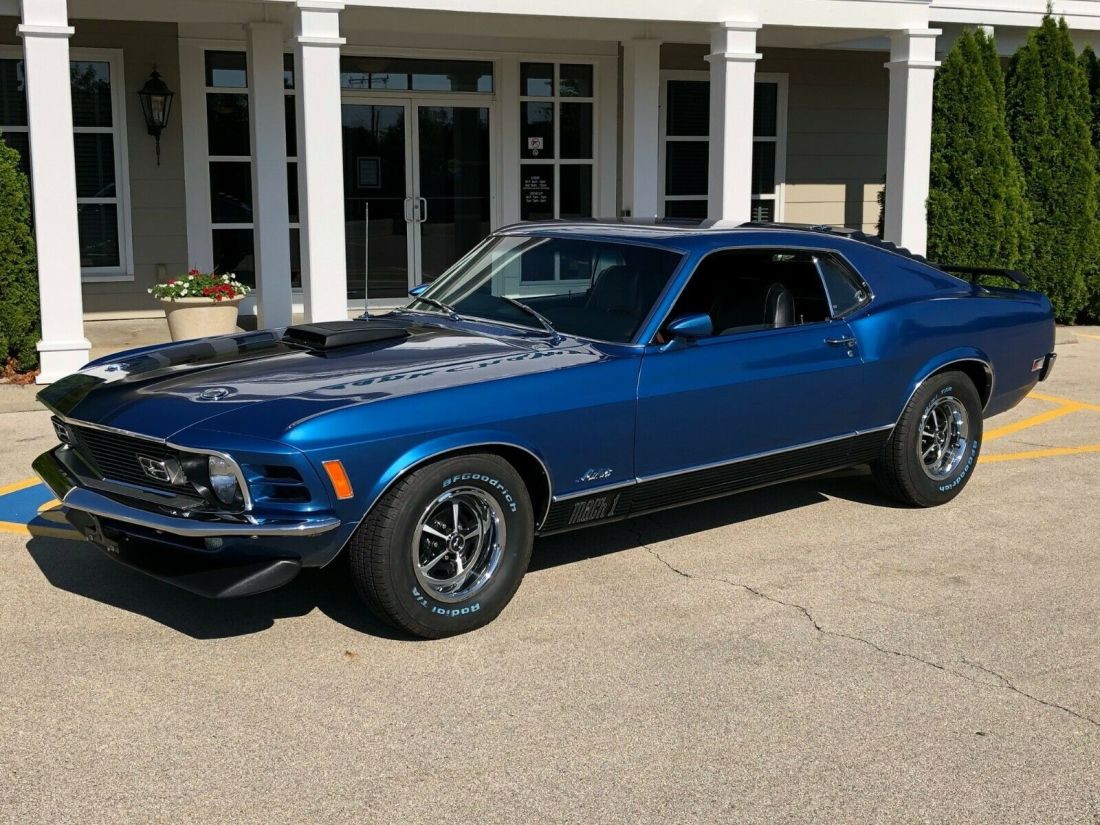 1970 Mustang MACH 1 Blue 351 C 4V "SHAKER" A/T Vintage Air Restored Marti SHARP 1970 Ford Mustang