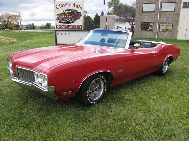 1970 OLDSMOBILE 877-465-60720 Miles RED CONVERTIBLE 455 CID MANUAL 1970 Oldsmobile 442 442