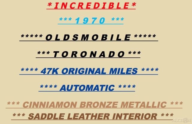 1970 Oldsmobile Toronado Survivor / 47k Original Miles - photo 2