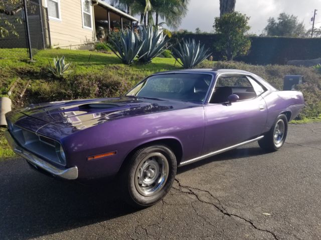 1970 Plymouth Barracuda / Cuda, Plum Crazy Purple, 440 w/alum heads,NICE, CA CAR 1970 Plymouth Barracuda KILLER BIG BLOCK MOPAR