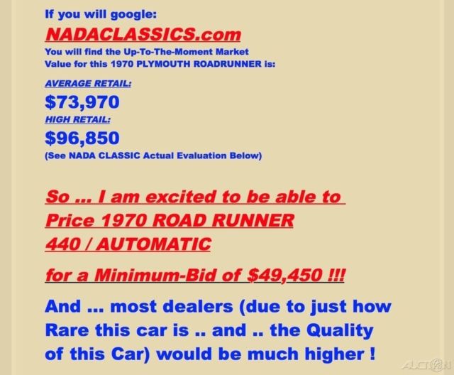 1970 Plymouth Road Runner 440 V8 / 300 MILES / Restored!! - photo 13