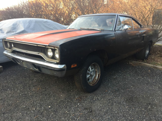 1970 PLYMOUTH ROAD RUNNER TX9 BLACK ON BLACK ORIGINAL PAINT RM23 383 PROJECT NR 1970 Plymouth Road Runner rm23 road runner tx9