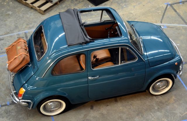 1970 Turquoise Fiat 500L, 1 owner, fully documented, restored. 1970 Fiat 500 Lusso
