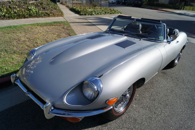1970 XKE CONVERTIBLE - TWO OWNER CAR FROM NEW WITH 35K ORIG MILES & FACTORY AC! 1970 Jaguar E-Type Light Gray Leather