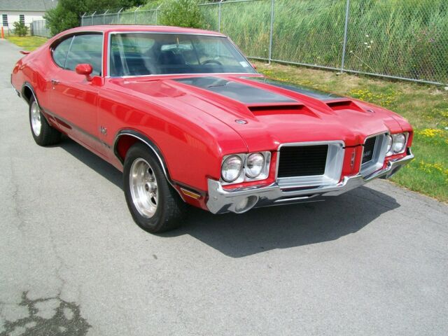 1971 442 W-30 Matador Red Hurst dual gate REAL W-25 hood REAL W-35 spoiler PS PB 1971 Oldsmobile 442 Coupe
