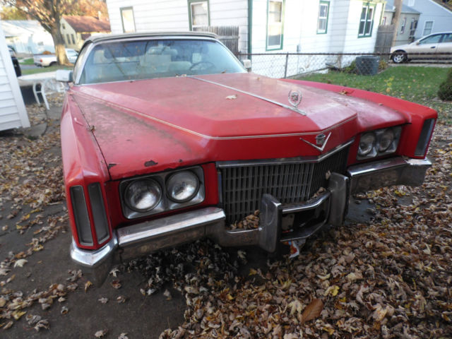 1971 Cadillac Eldorado 2DR Convertable Red / White Top. Great color combination. 1971 Cadillac Eldorado