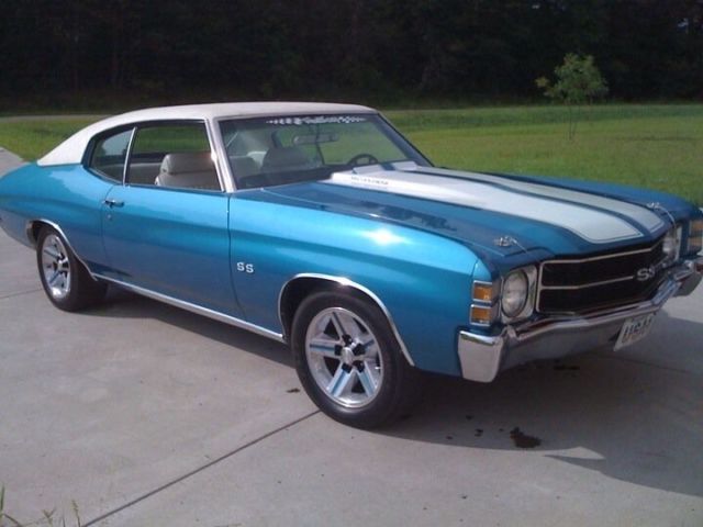1971 Chevelle SS / Mulsanne Blue / Pearl White 1971 Chevrolet Chevelle SS