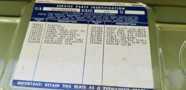 1971 Chevrolet Blazer K5 4X4 V8 AUTO PS PB - photo 8