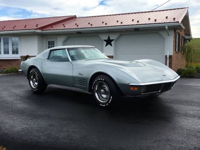 1971 Chevrolet Corvette RARE Silver/Blue Survivor LT1 TankSticker