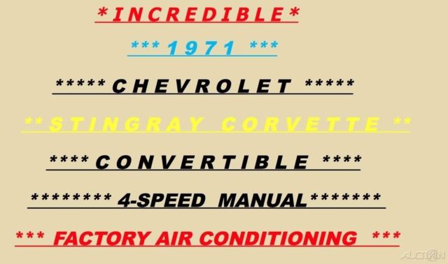 1971 Chevrolet Corvette Stingray Convertible / Full Restoration / 53k Miles / 4-Speed - photo 2