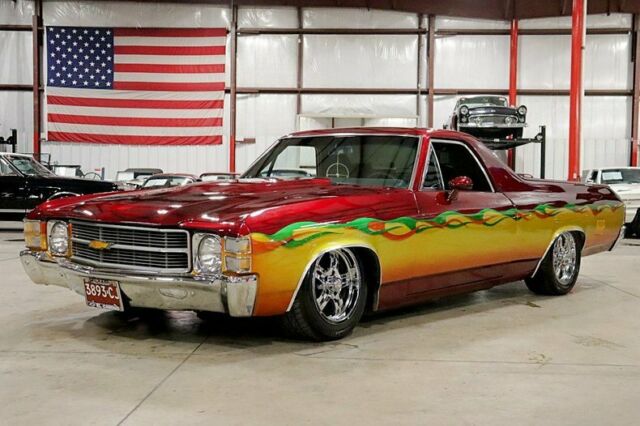 1971 Chevrolet El Camino 21845 Miles Candy Apple Red/Flames Pickup Truck 350ci 1971 Chevrolet El Camino