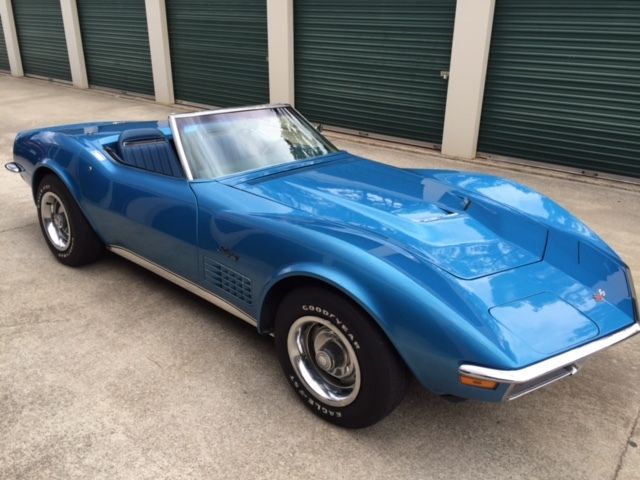1971 Corvette Convertible Four Speed in Mulsanne Blue 1971 Chevrolet Corvette