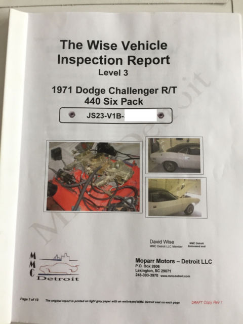 1971 Dodge Challenger RT 440 6 Pack -- - photo 13