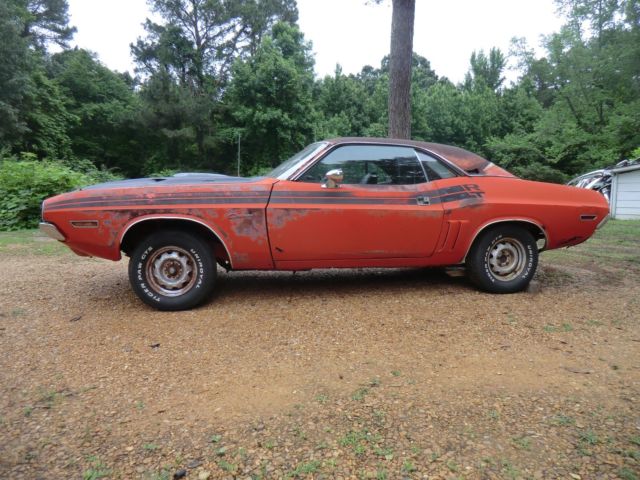 1971 Dodge Challenger R/T N96 J81 Hemi Orange Shaker Hood Original Factory Paint 1971 Dodge Challenger R/T