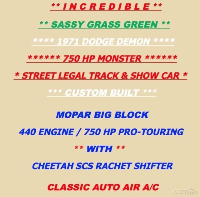 1971 Dodge Dart Demon / 750HP Pro-Touring / 9-Sec Car!!! - photo 3