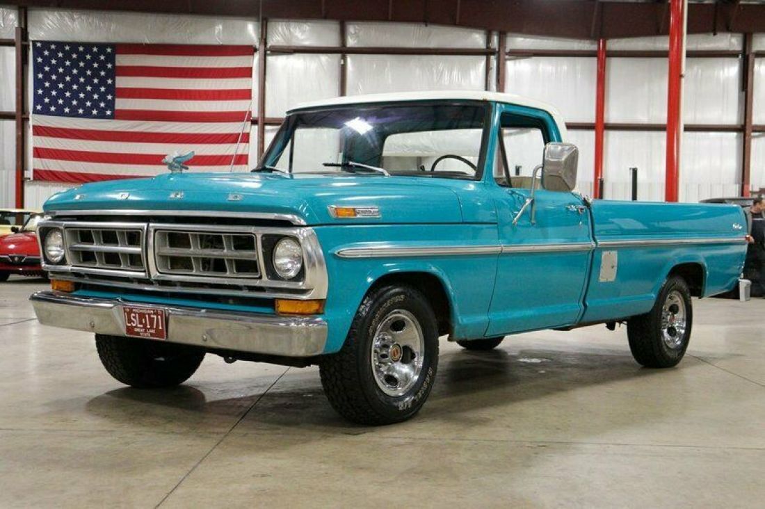 1971 Ford F100 14921 Miles Swiss Aqua Pickup Truck 360ci V8 Automatic 1971 Ford F-100