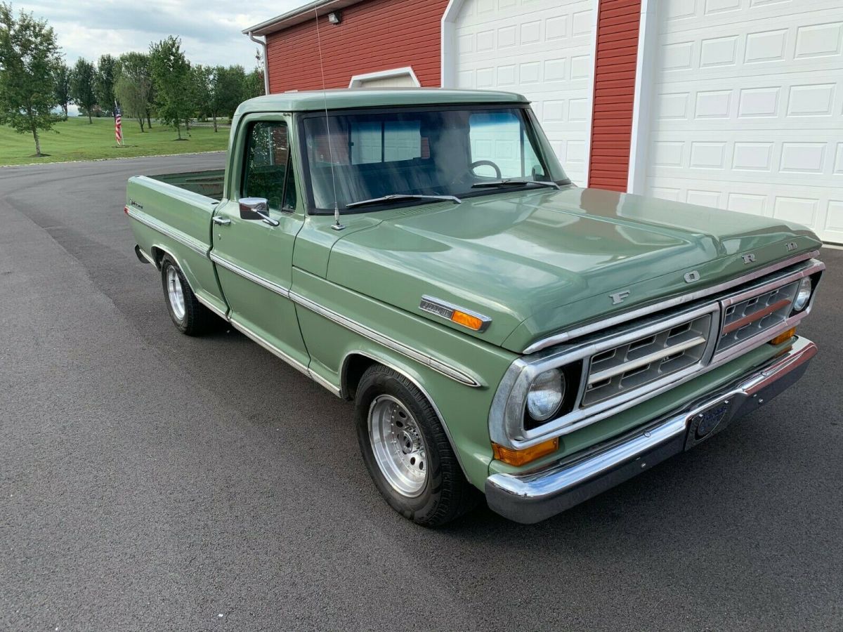 1971 FORD F100 SPORT CUSTOM TRUCK 390 BIG BLOCK AUTOMATIC GREEN 1971 Ford F-100