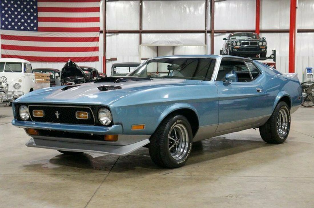 1971 Ford Mustang 59199 Miles Ocean Blue / Argent Silver Coupe 302ci V8 5-Speed 1971 Ford Mustang