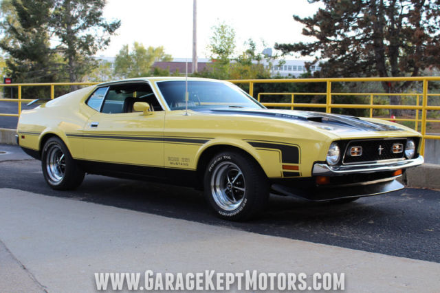 1971 Ford Mustang Boss 351 Grabber Yellow Fastback 351 V8 32,536 Miles 1971 Ford Mustang Boss 351
