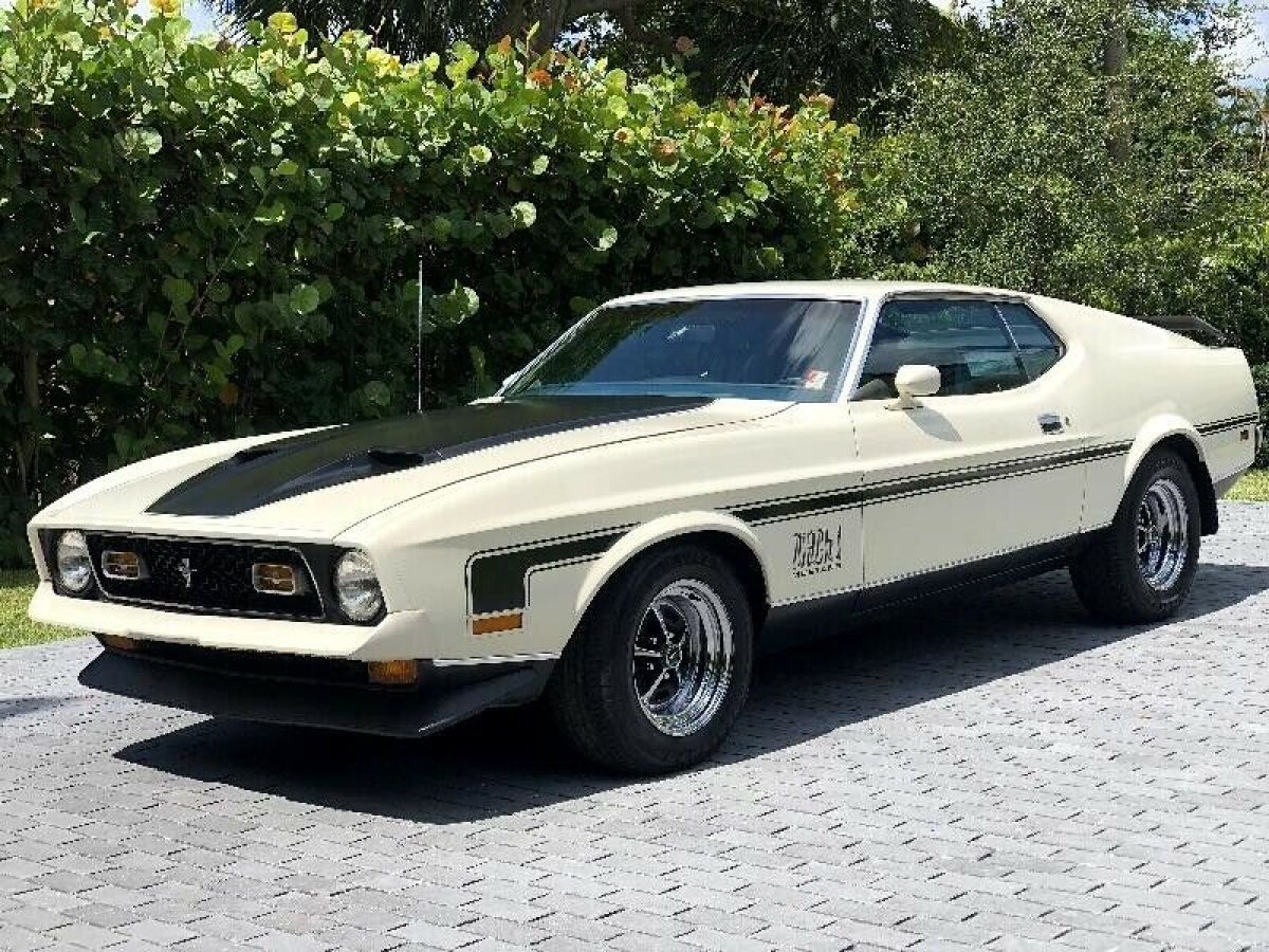 1971 Ford Mustang Mach 1 54,815 Miles White Classic Car Select Automatic 1971 Ford Mustang Mach 1