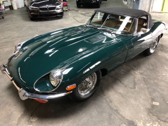 1971 Jaguar E Type Roadster British Racing green selling to settle estate. 1971 Jaguar E-Type
