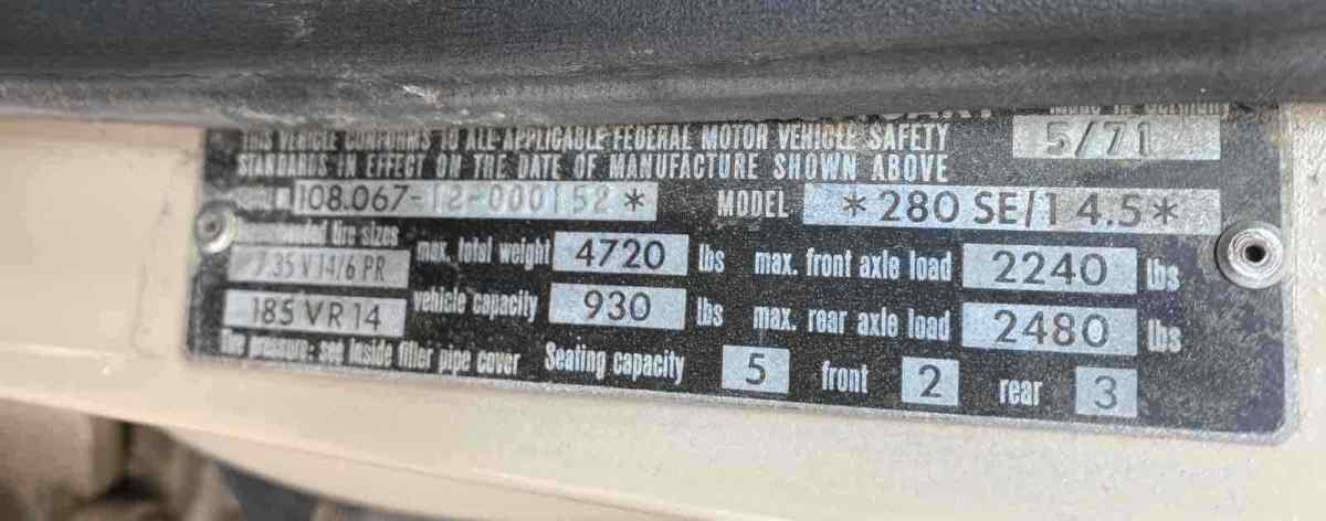1971 Mercedes-Benz 280SE - photo 12