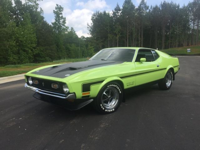1971 Mustang Boss 351 31k actual miles Window Sticker Marti 4spd lime 1971 Ford Mustang