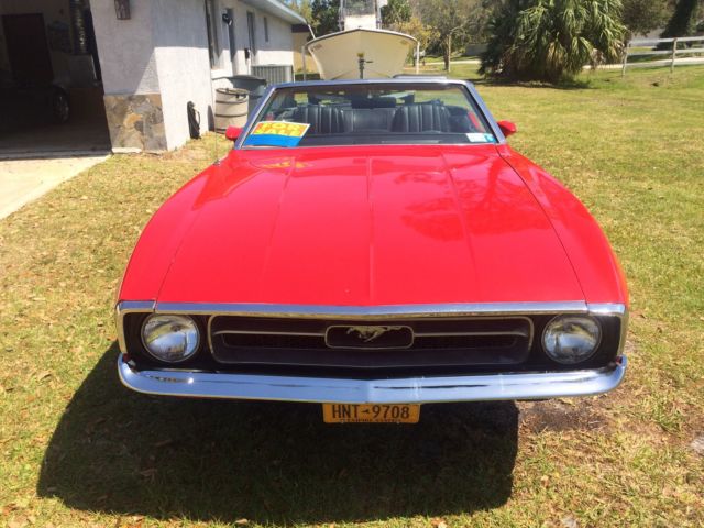 1971 Mustang convertible 6 cyl 3 speed red with black interior & top 1971 Ford Mustang convertable
