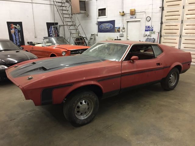 1971 Mustang Fastback Mach One RED ON RED -- M CODE 351 4V Ram Air 1971 Ford Mustang MACH ONE RAM AIR