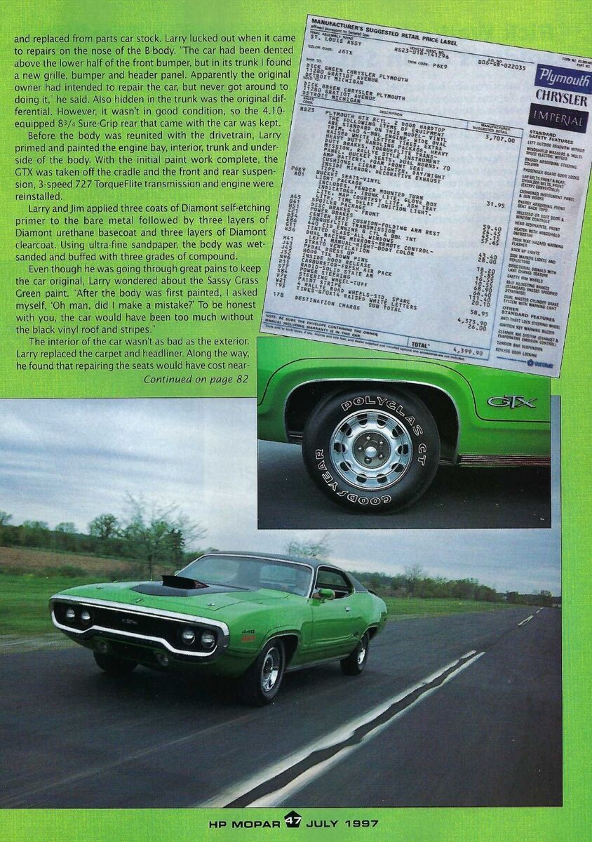 1971 Plymouth GTX Coupe - photo 6