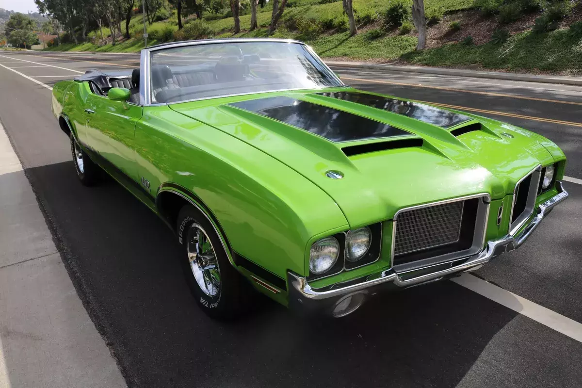 1972 442 Convertible, PW, PS, AC, Bucket Seats, Hurst Shifter, OAI Hood, Stereo, 1972 Oldsmobile 442