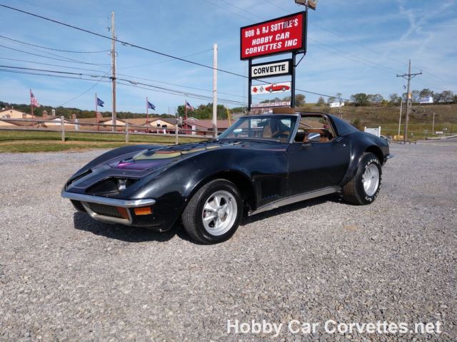 1972 Black Corvette Big Block Numbers Matching Automatic 74K Miles Great Project 1972 Chevrolet Corvette