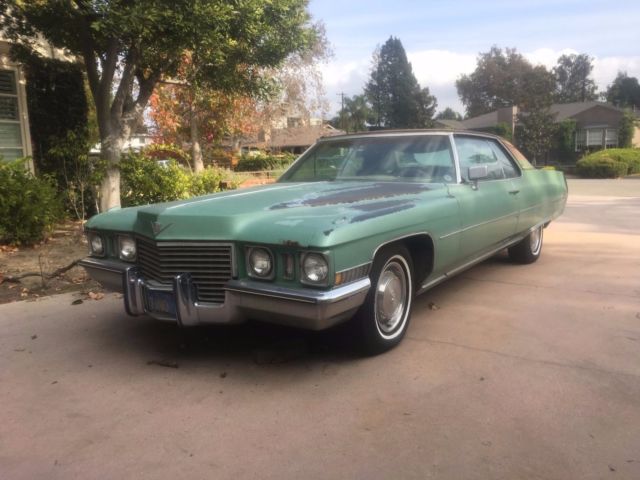 1972 Cadillac Coupe Deville Green 1972 Cadillac DeVille