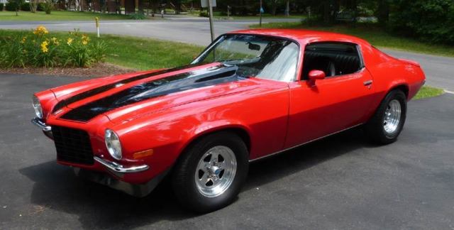 1972 CAMARO BUILT BIG BLOCK 396 TURBO 400 9-INCH REAR BRIGHT RED BLACK STRIPES 1972 Chevrolet Camaro