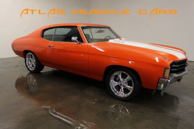 1972 chevelle 350 auto bucket seats console Hugger Orange PS PB 1972 Chevrolet Chevelle Bucket Seats console flapper cowl hood