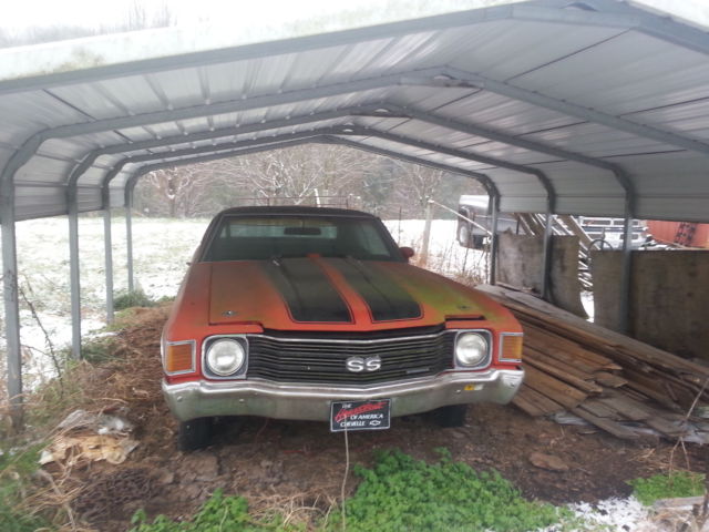 1972 CHEVELLE SS 454 4SPD M22 bench seat car number# matching motor Trans rear 1972 Chevrolet Chevelle SUPER SPORT