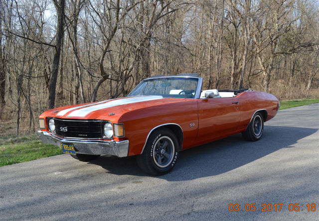 1972 CHEVELLE SS 454 CONVERTIBLE SOLID FRESH QUALITY RESTORATION ORANGE FLAME 1972 Chevrolet Chevelle 2 DOOR CONVERTIBLE