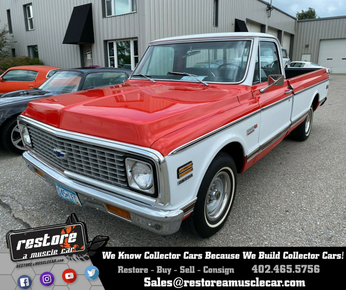 1972 Chevrolet C10 Cheyenne Super, 350 - Auto, AC, 86k Miles, Red and White 1972 Chevrolet C-10 Cheyenne Super, 350 - Auto, AC, 86k Miles
