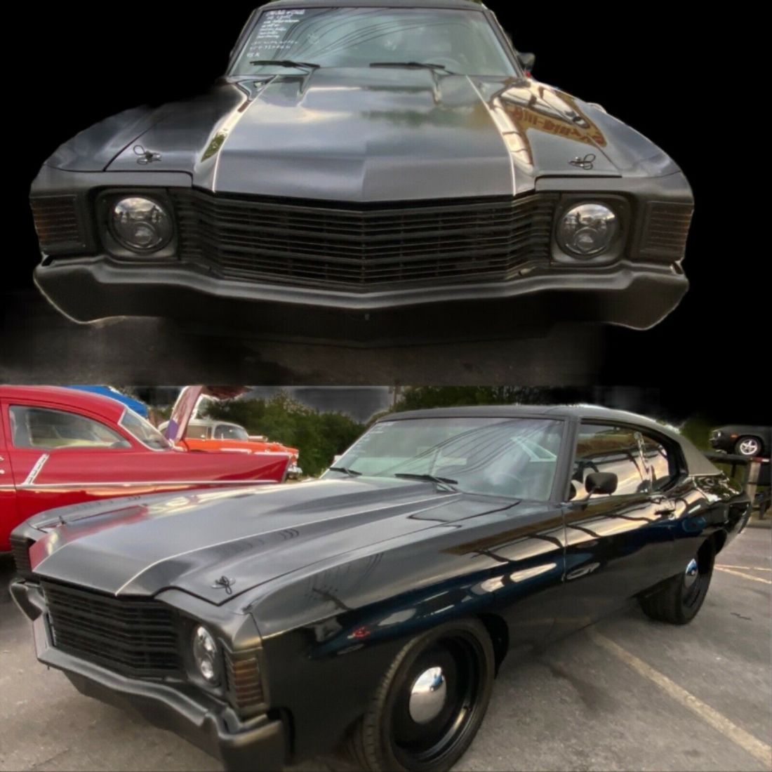 1972 CHEVROLET CHEVELLE 454 BIG BLOCK 4 SPEED A/C MURDER BLACK RESTORED L@@K WOW 1972 Chevrolet Chevelle
