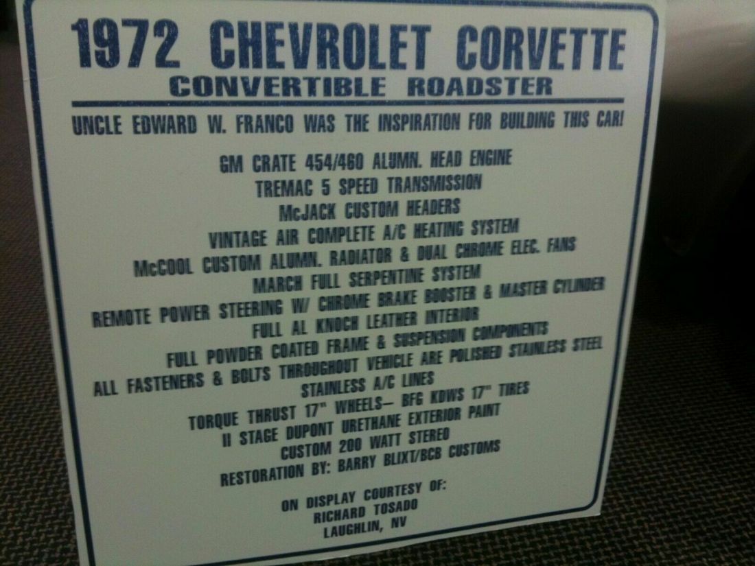 1972 Chevrolet Corvette Convertible - photo 9
