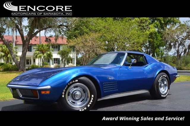 1972 Chevrolet Corvette Coupe 44,478 Miles Targa Blue T-Top 350CI 8-CYLINDER 4-S 1972 Chevrolet Corvette Coupe