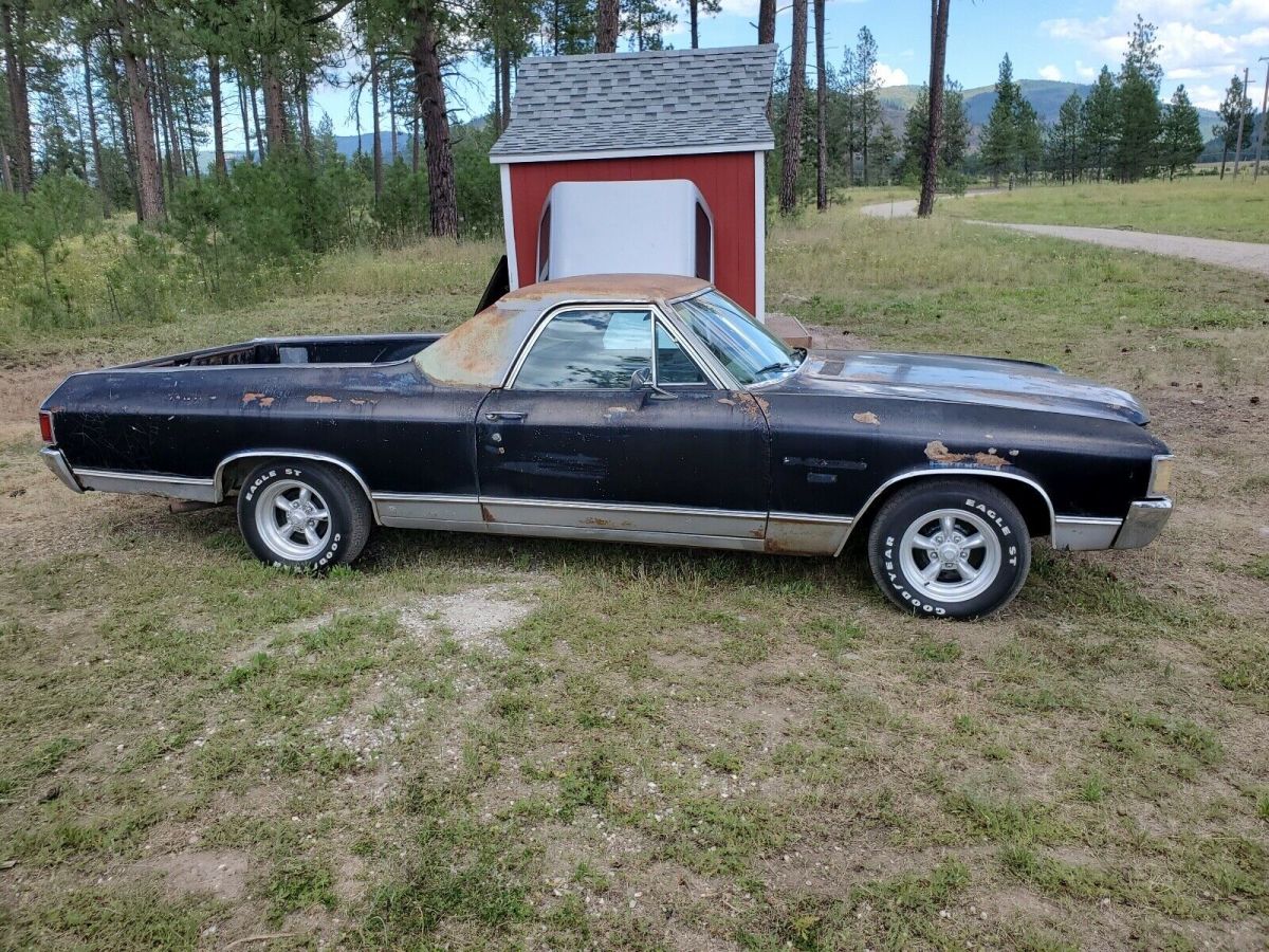 1972 Chevrolet El Camino Sport Coupe Black RWD Automatic 1972 Chevrolet El Camino Sport Coupe