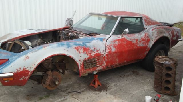 1972 CHEVY CORVETTE 454 LS5 4-SPEED VERY ROUGH PROJECT OR PARTS #'S MATCH 1972 Chevrolet Corvette COUPE
