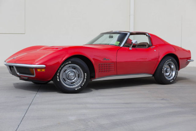 1972 Corvette Stingray LT1 Coupe, Factory A/C, RED/Saddle, 4 Spd, T-Tops 1972 Chevrolet Corvette Stingray