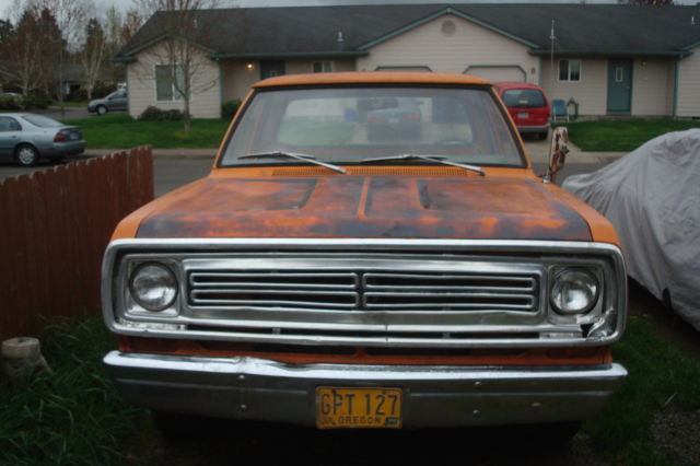 1972 Dodge D100 Custom Short Box, 318ci, Manual Transmission, SOLID SOLID SOLID 1972 Dodge Other Pickups Short Box