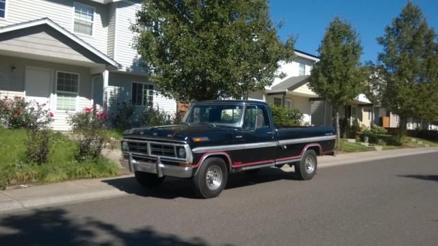 1972 Ford F250 Ranger XLT - LOW MILE BLACK ON BLACK WITH A/C AND STRONG 390CI 1972 Ford F-250 Camper Special