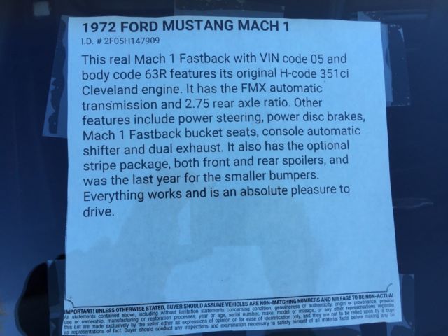 1972 Ford Mustang Mach 1 Fastback - photo 10